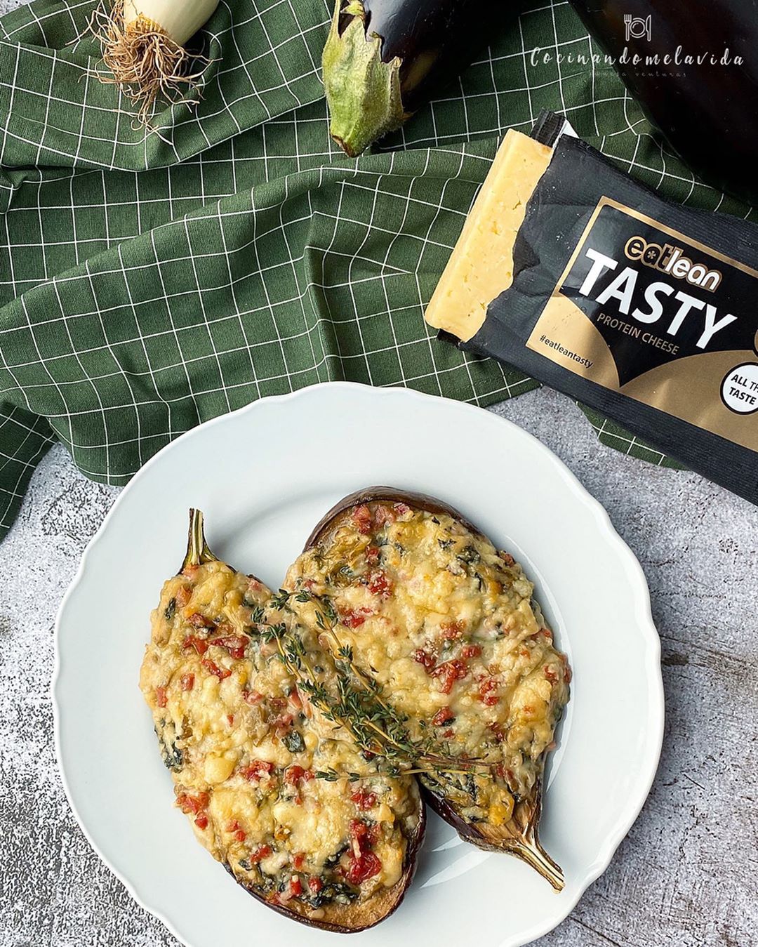 BERENJENAS RELLENAS DE ESPINACAS CON JAMÓN