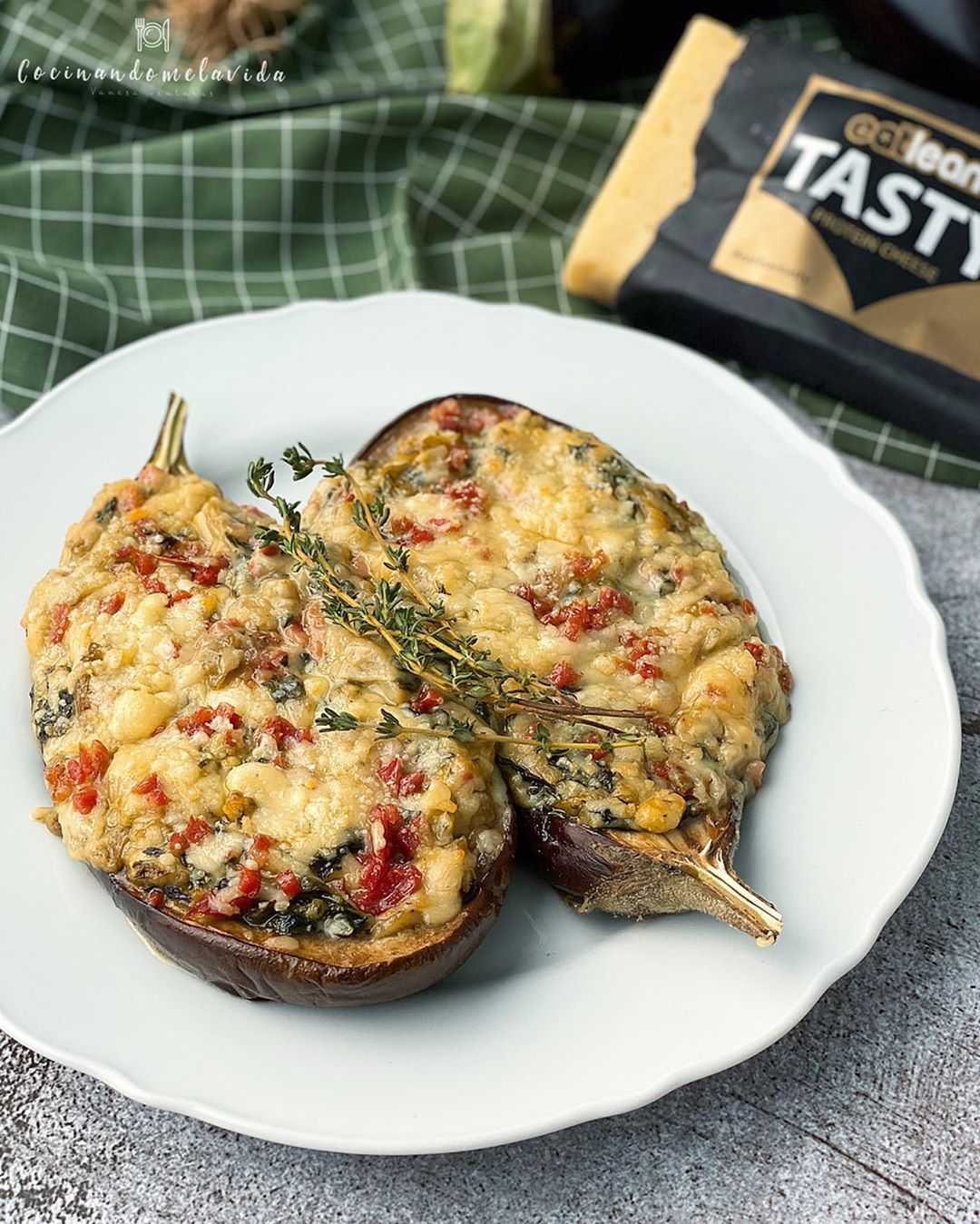 BERENJENAS RELLENAS DE ESPINACAS CON JAMÓN