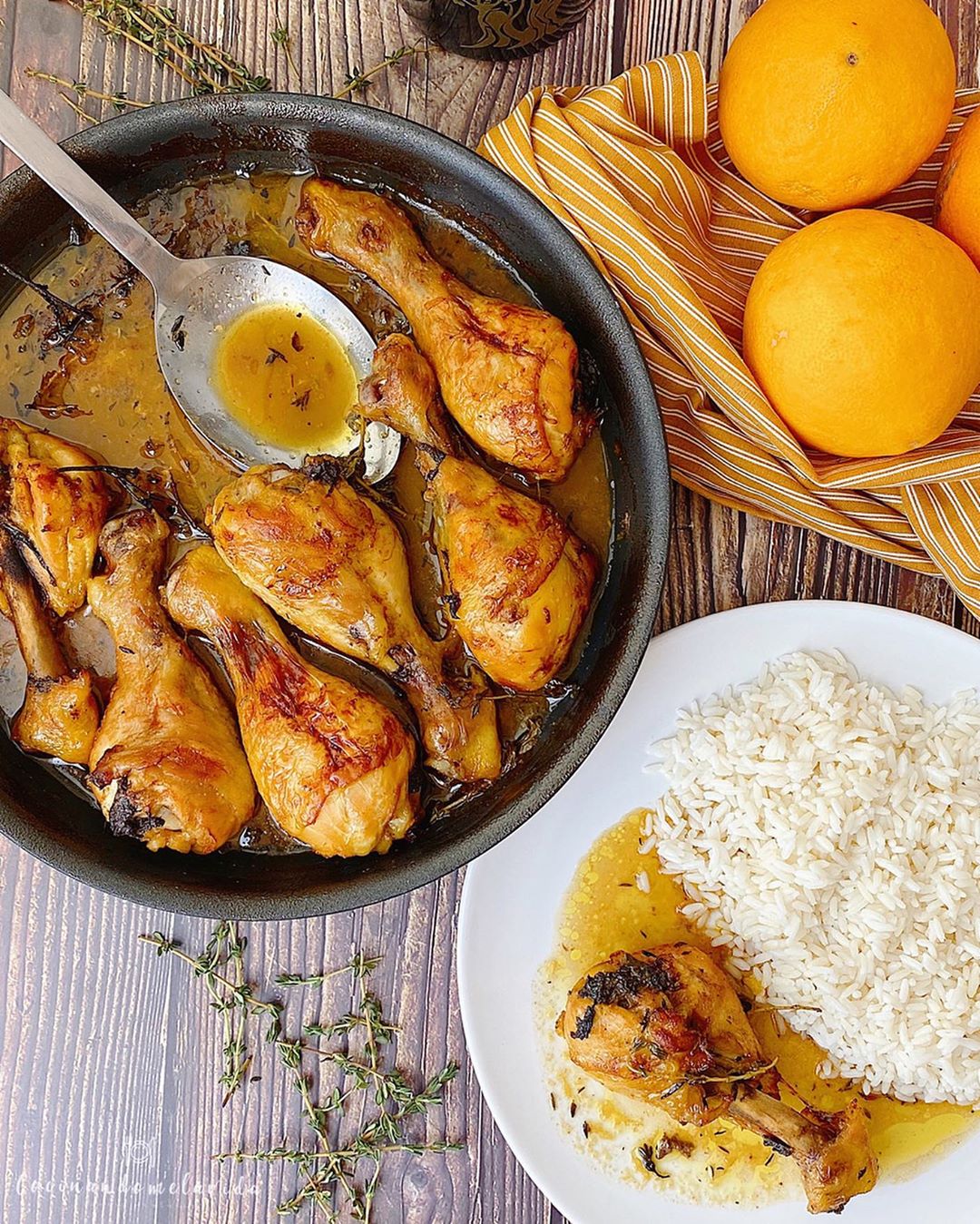 JAMONCITOS DE POLLO CON NARANJA AL HORNO