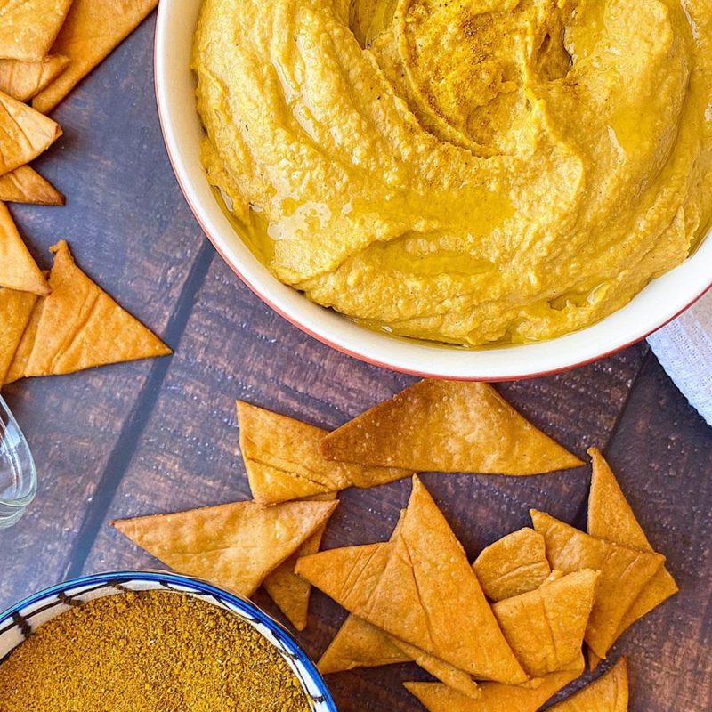 HUMMUS DE ZANAHORIA ASADAS AL CURRY