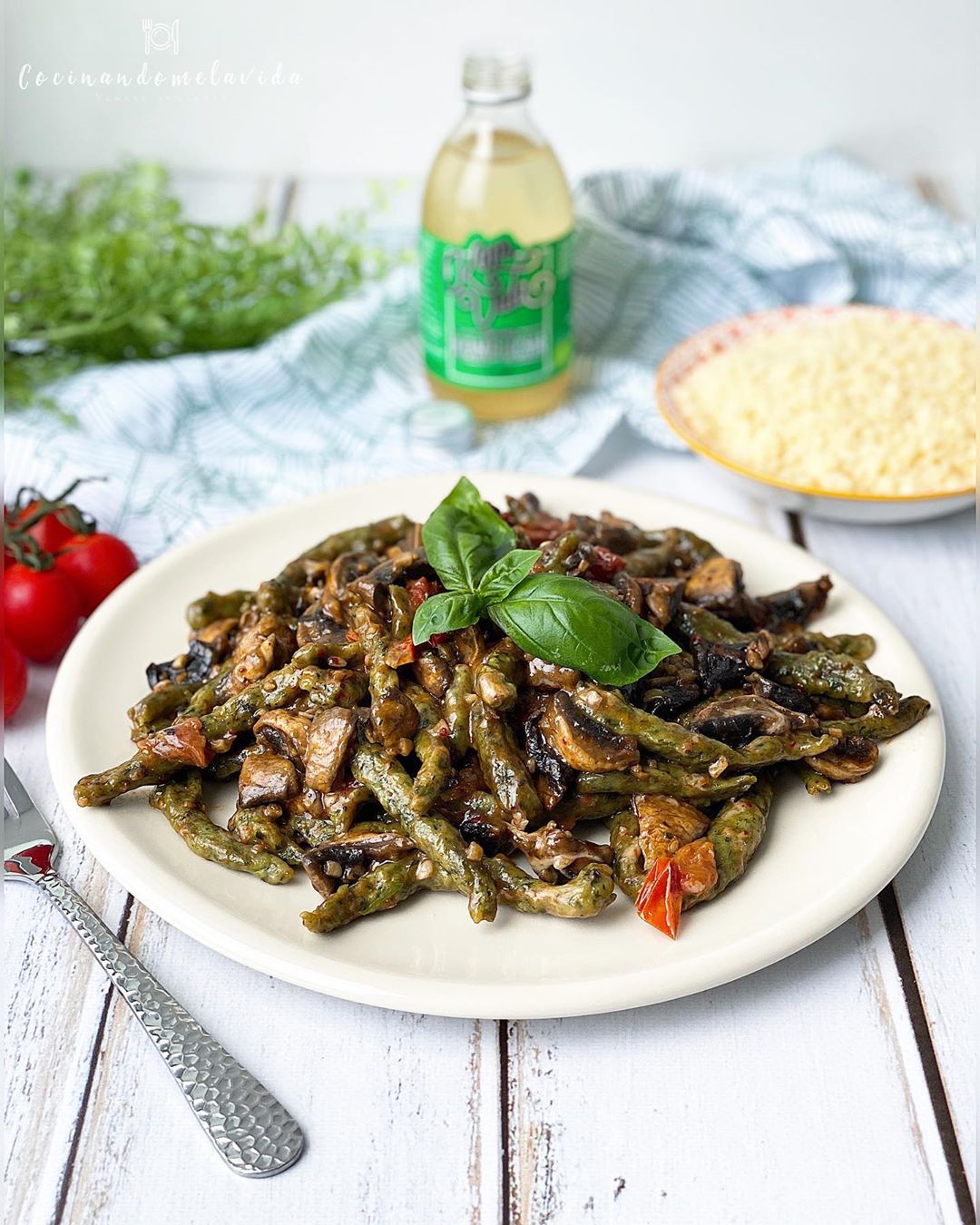 PASTA CASERA DE ESPELTA Y ESPINACAS CON VERDURAS PASTA CASERA DE ESPELTA Y ESPINACAS CON VERDURAS