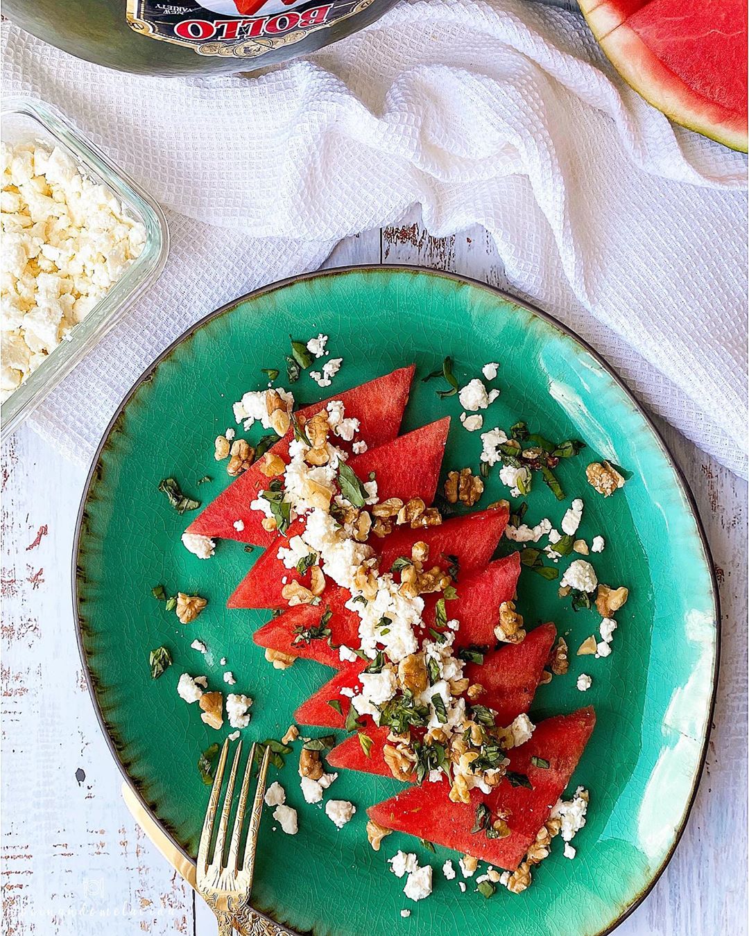 ENSALADA DE SANDÍA Y QUESO FETA ENSALADA DE SANDÍA Y QUESO FETA