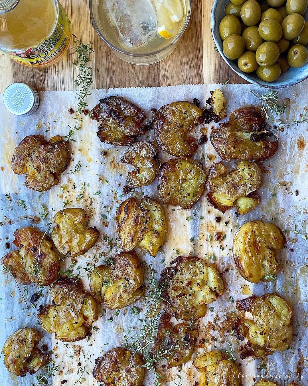 PATATAS MACHACADAS CON TOMILLO