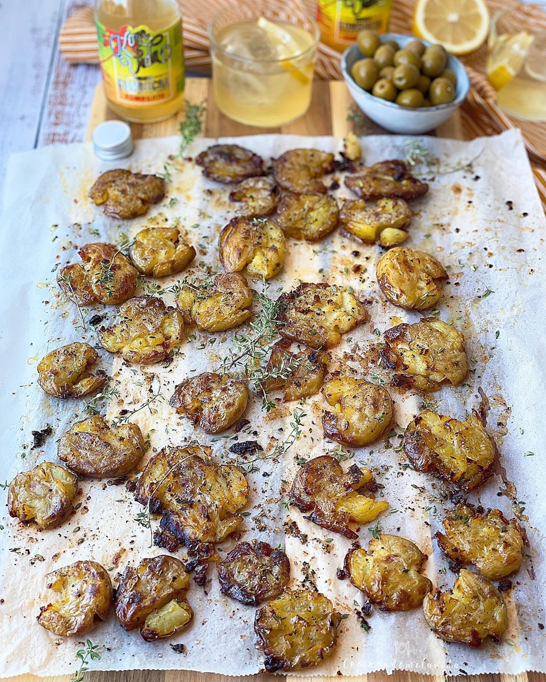 PATATAS MACHACADAS CON TOMILLO