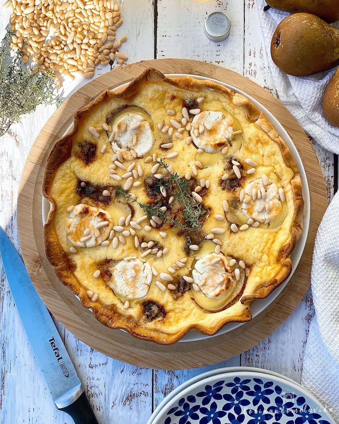 QUICHE DE PERAS, GORGONZOLA Y QUESO DE CABRA