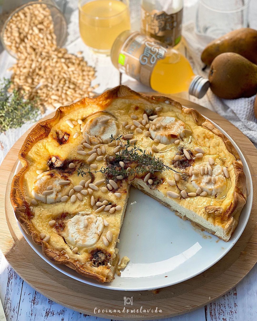 QUICHE DE PERAS, GORGONZOLA Y QUESO DE CABRA
