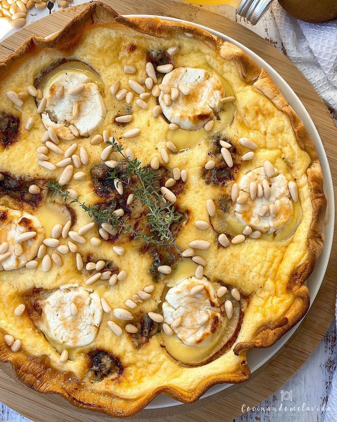 QUICHE DE PERAS, GORGONZOLA Y QUESO DE CABRA