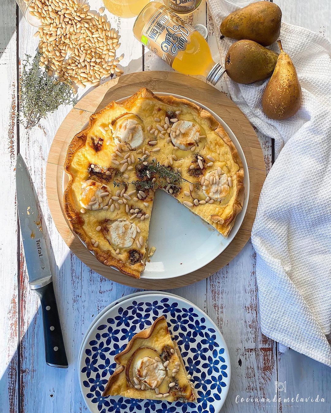 QUICHE DE PERAS, GORGONZOLA Y QUESO DE CABRA