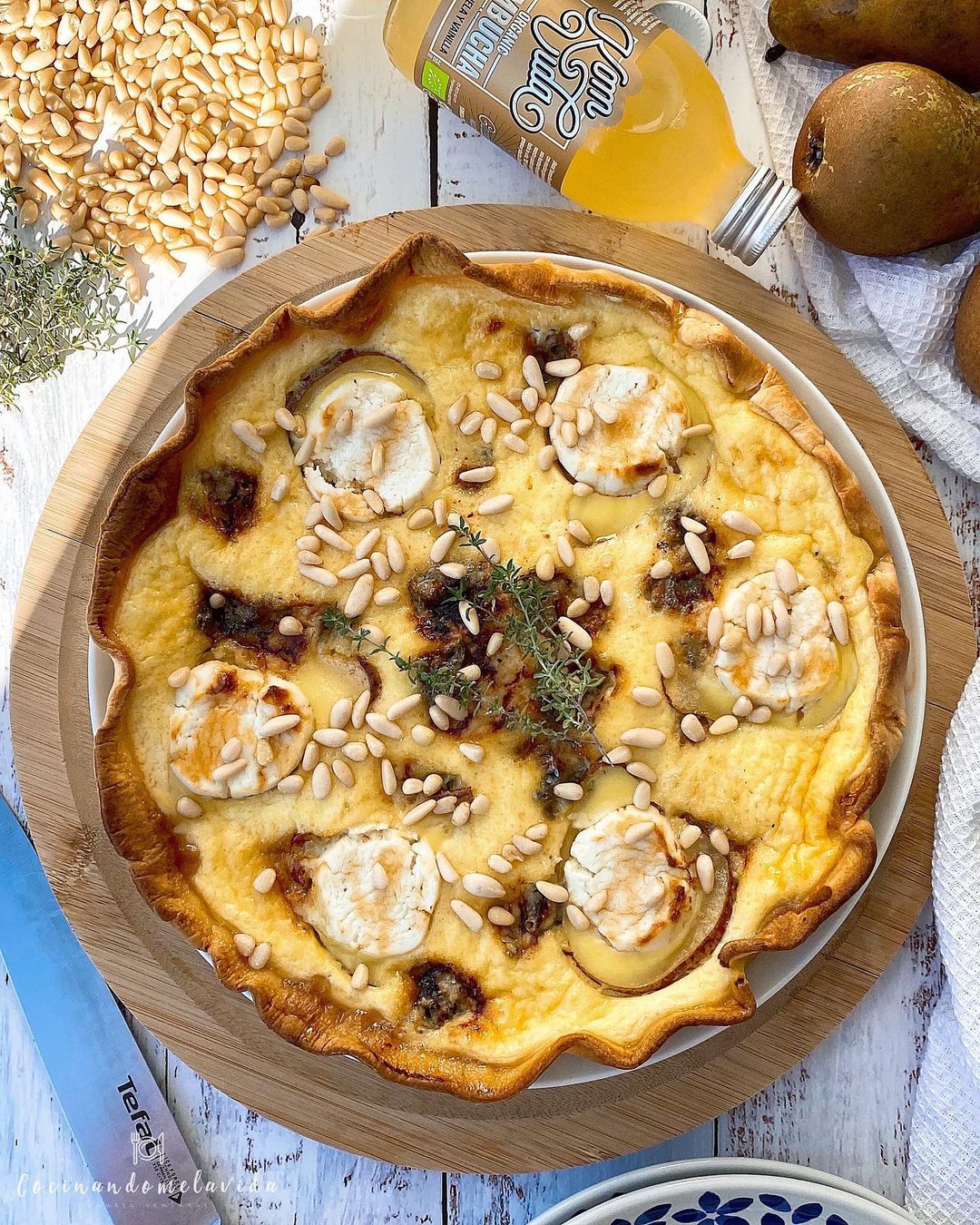 QUICHE DE PERAS, GORGONZOLA Y QUESO DE CABRA