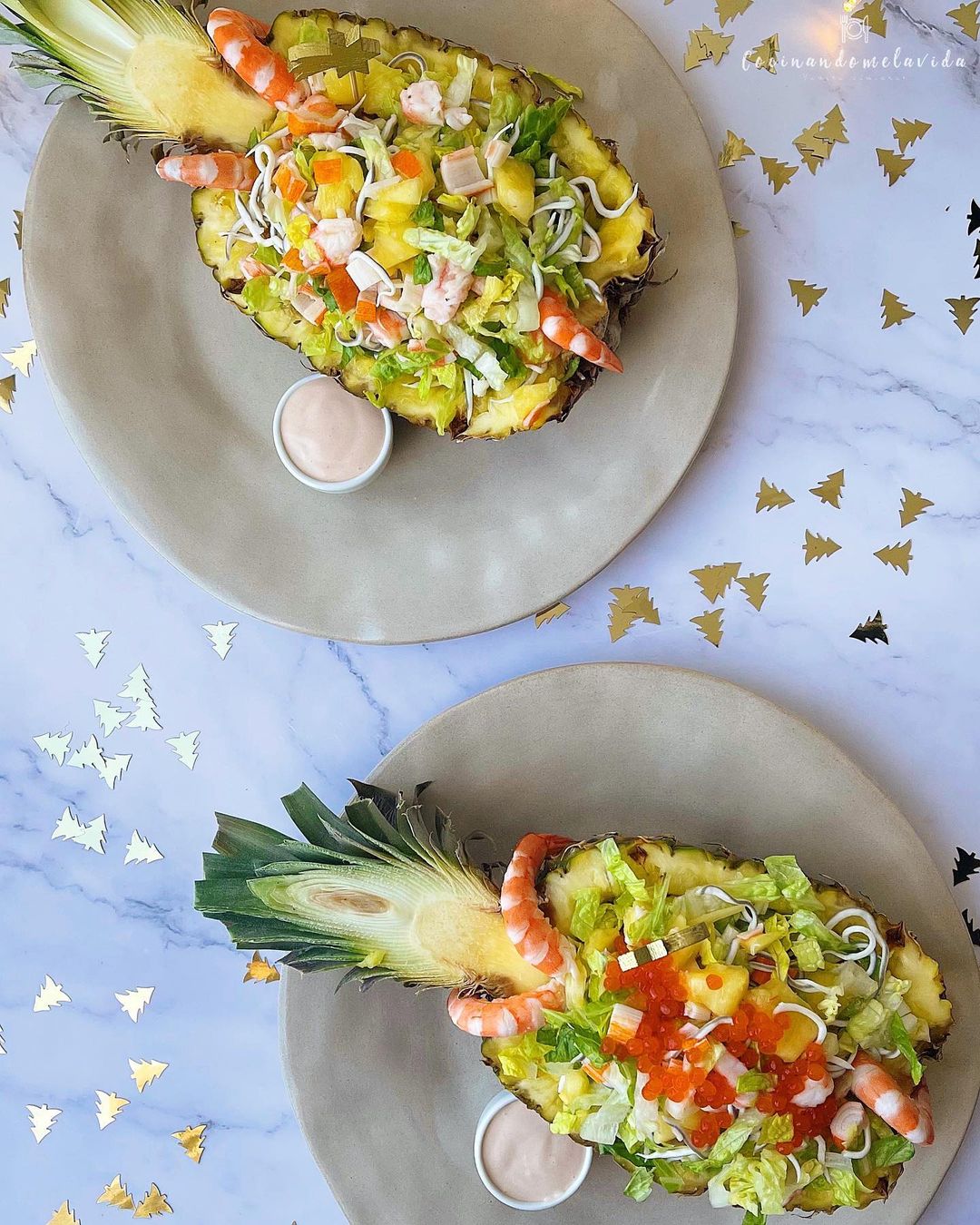 ENSALADA DE PIÑA Y LANGOSTINOS