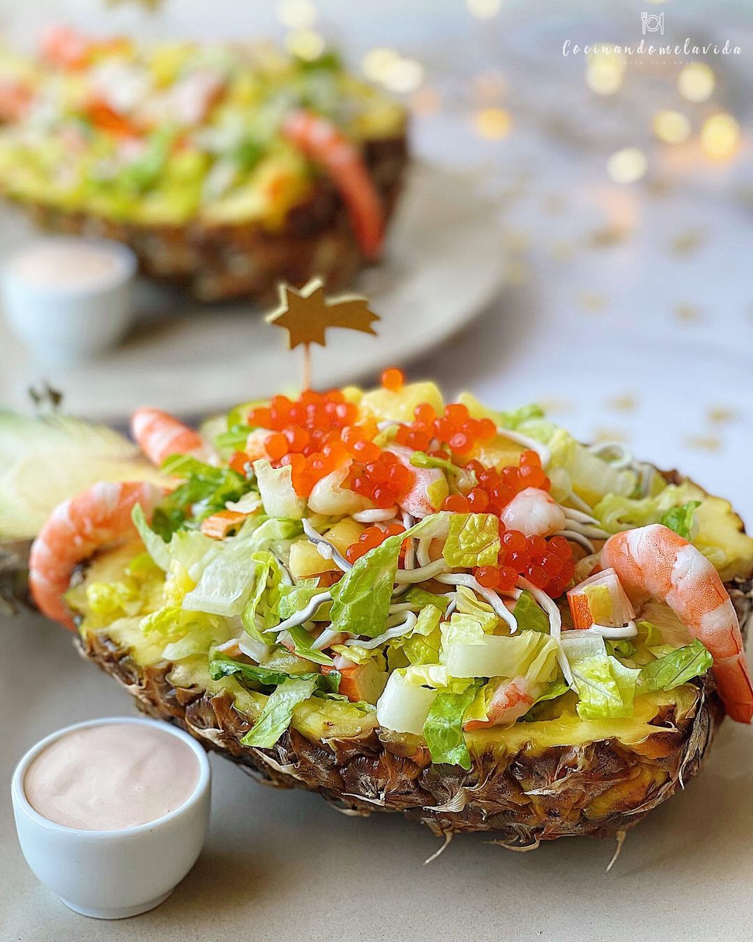 ENSALADA DE PIÑA Y LANGOSTINOS
