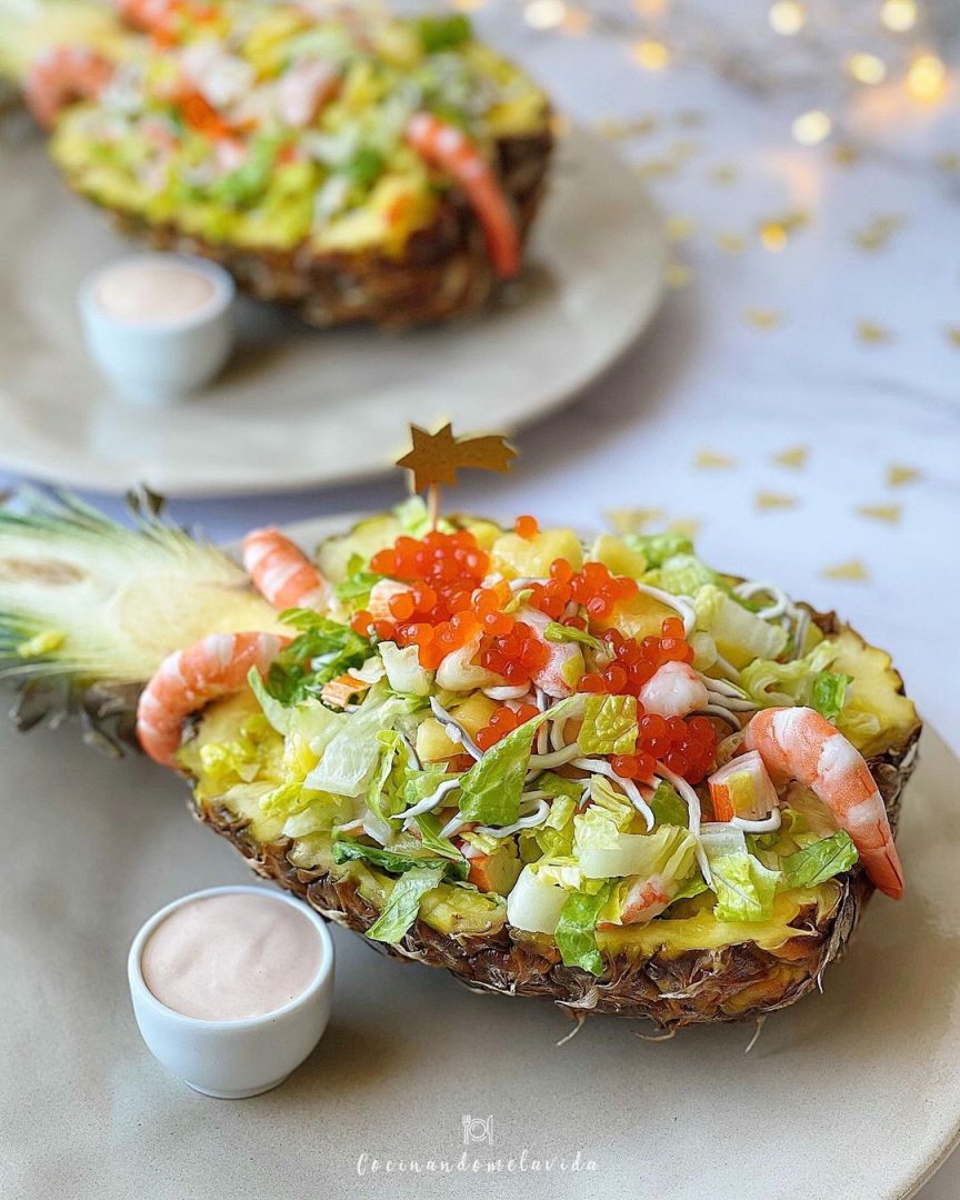 ENSALADA DE PIÑA Y LANGOSTINOS