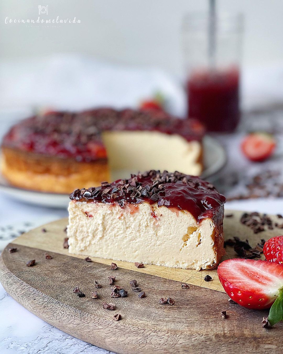 CHEESECAKE CON QUESO FETA Y MERMELADA CASERA EXPRESS