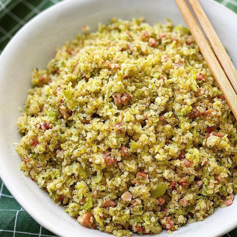 QUINOA CON BRÓCOLI Y JAMÓN