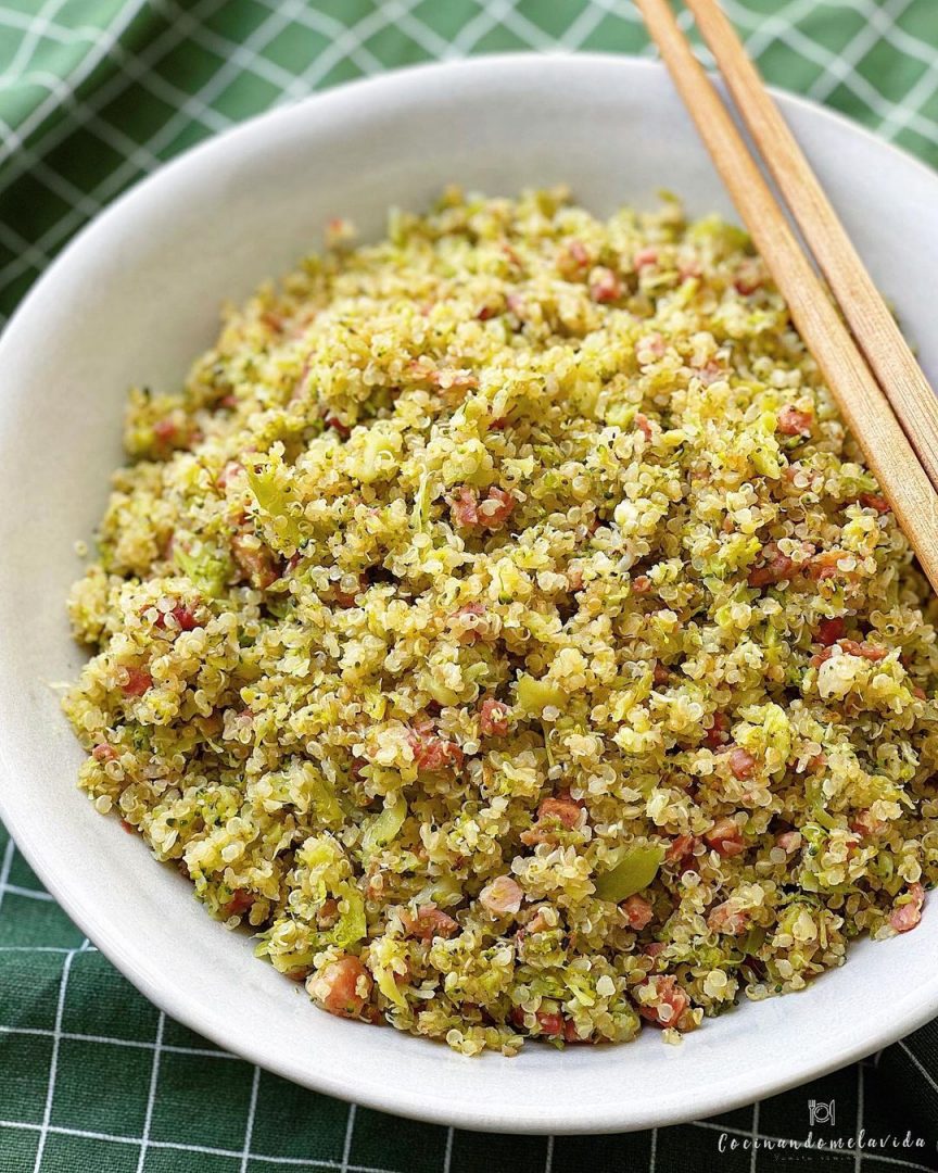 QUINOA CON BRÓCOLI Y JAMÓN