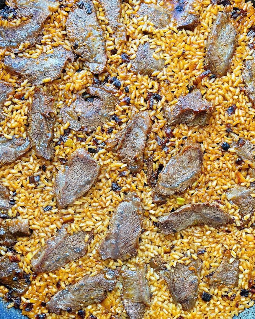 ARROZ CON CARILLERAS DE TERNERA Y AJITOS TIERNOS