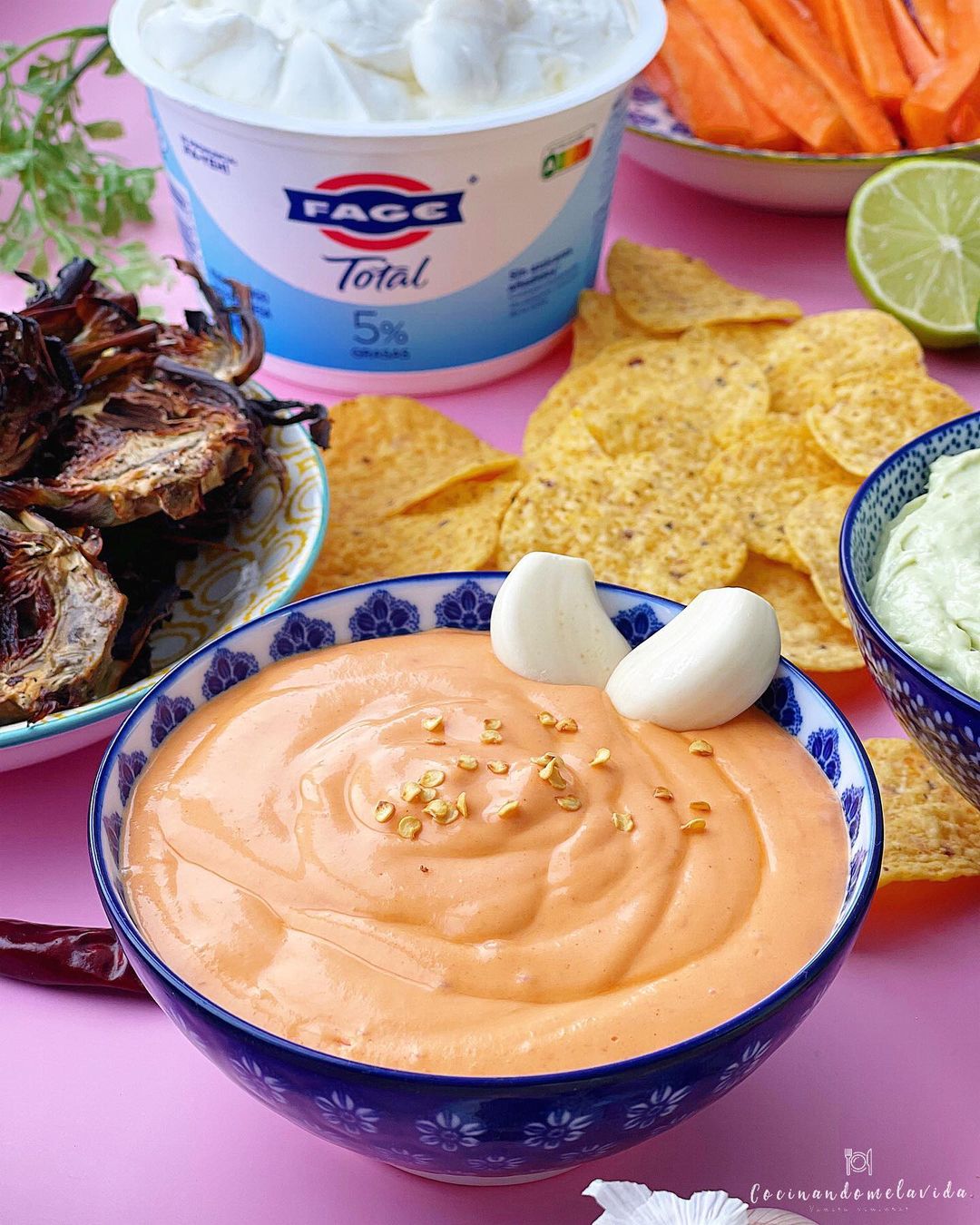 TRÍO DE DIPS DE YOGUR