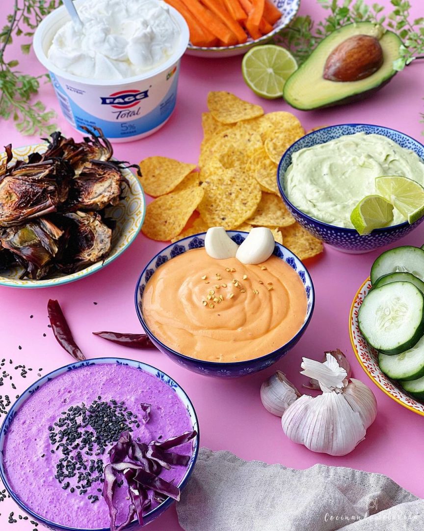 TRÍO DE DIPS DE YOGUR