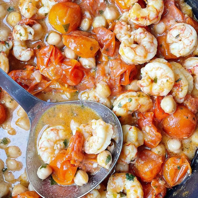 GUISO DE GARBANZOS CON GAMBONES EXPRESS