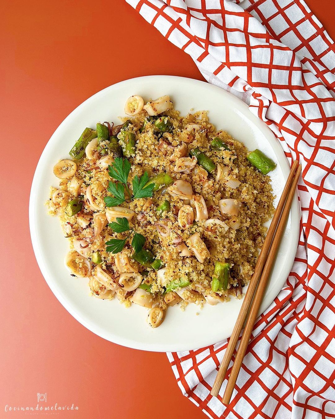 QUINOA CON CALAMARES Y VERDURAS