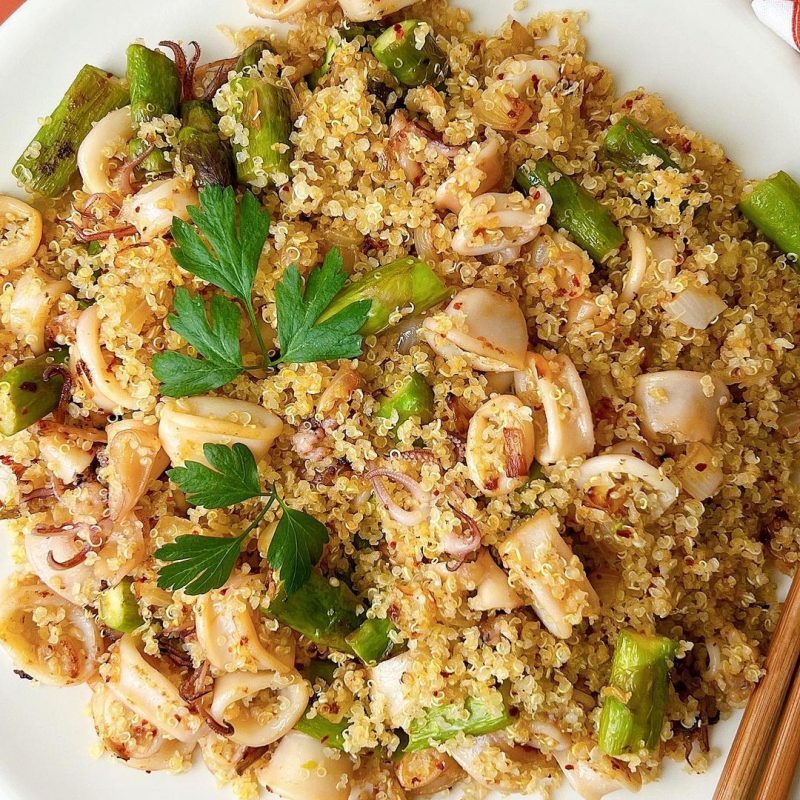 QUINOA CON CALAMARES Y VERDURAS