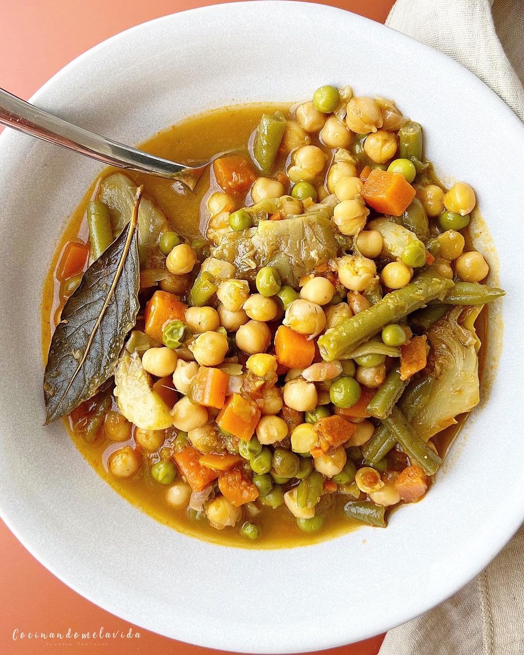 GARBANZOS ESTOFADOS CON MENESTRA DE VERDURAS