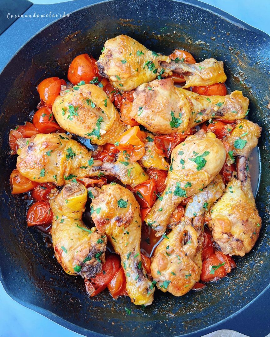 JAMONCITOS DE POLLO CON CHERRYS A LA SARTÉN