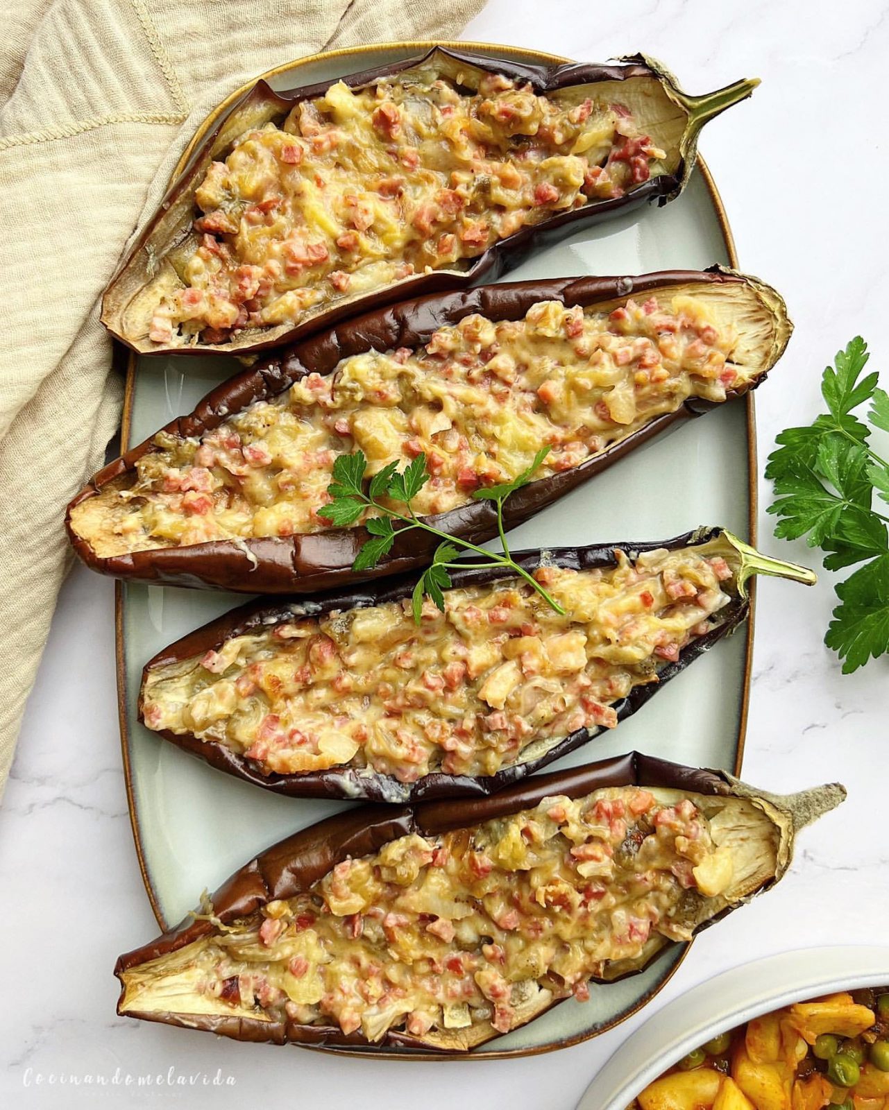 BERENJENAS RELLENAS DE JAMÓN