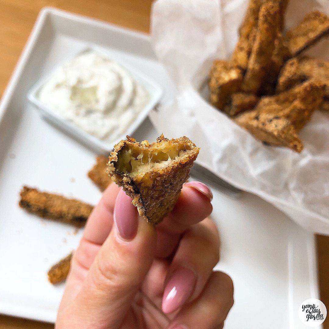 Palitos de berenjena con queso Palitos de berenjena con queso