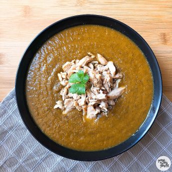Puré de calabaza y puerros asados