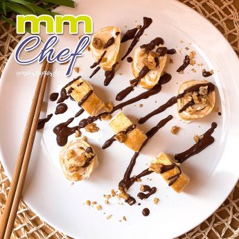 Makis proteínicos de plátano con cacao y nueces