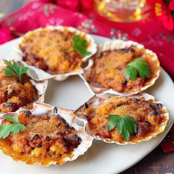 VIEIRAS RELLENAS CON GAMBONES