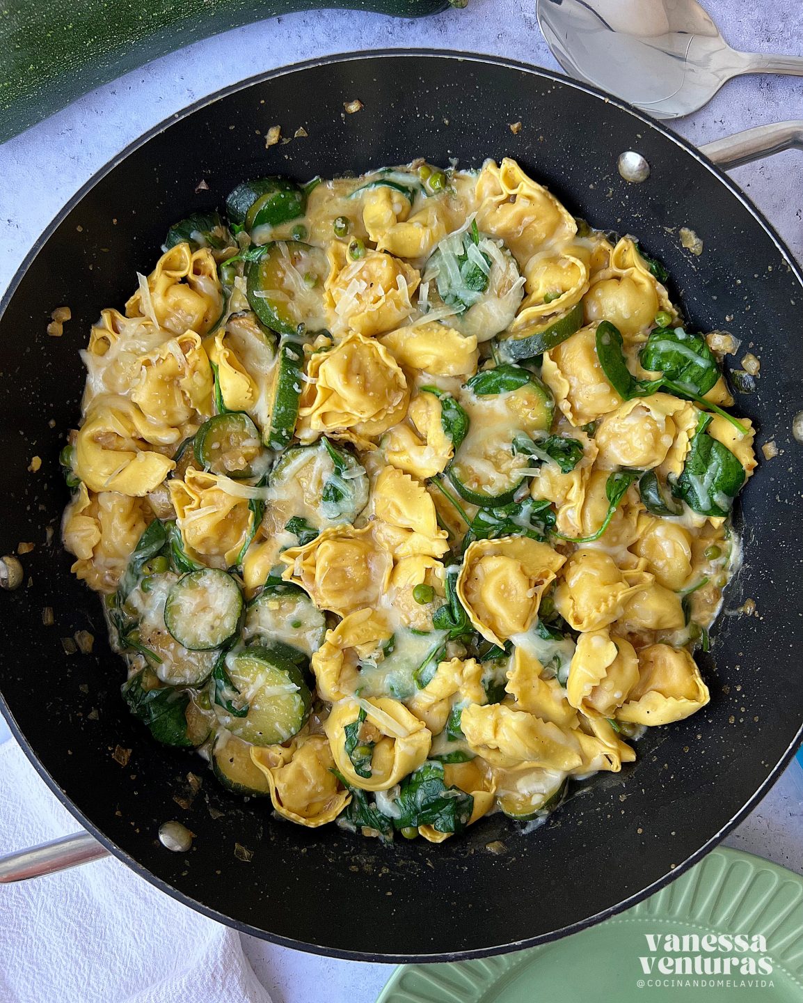 TORTELLINIS CON QUESO Y VERDURAS
