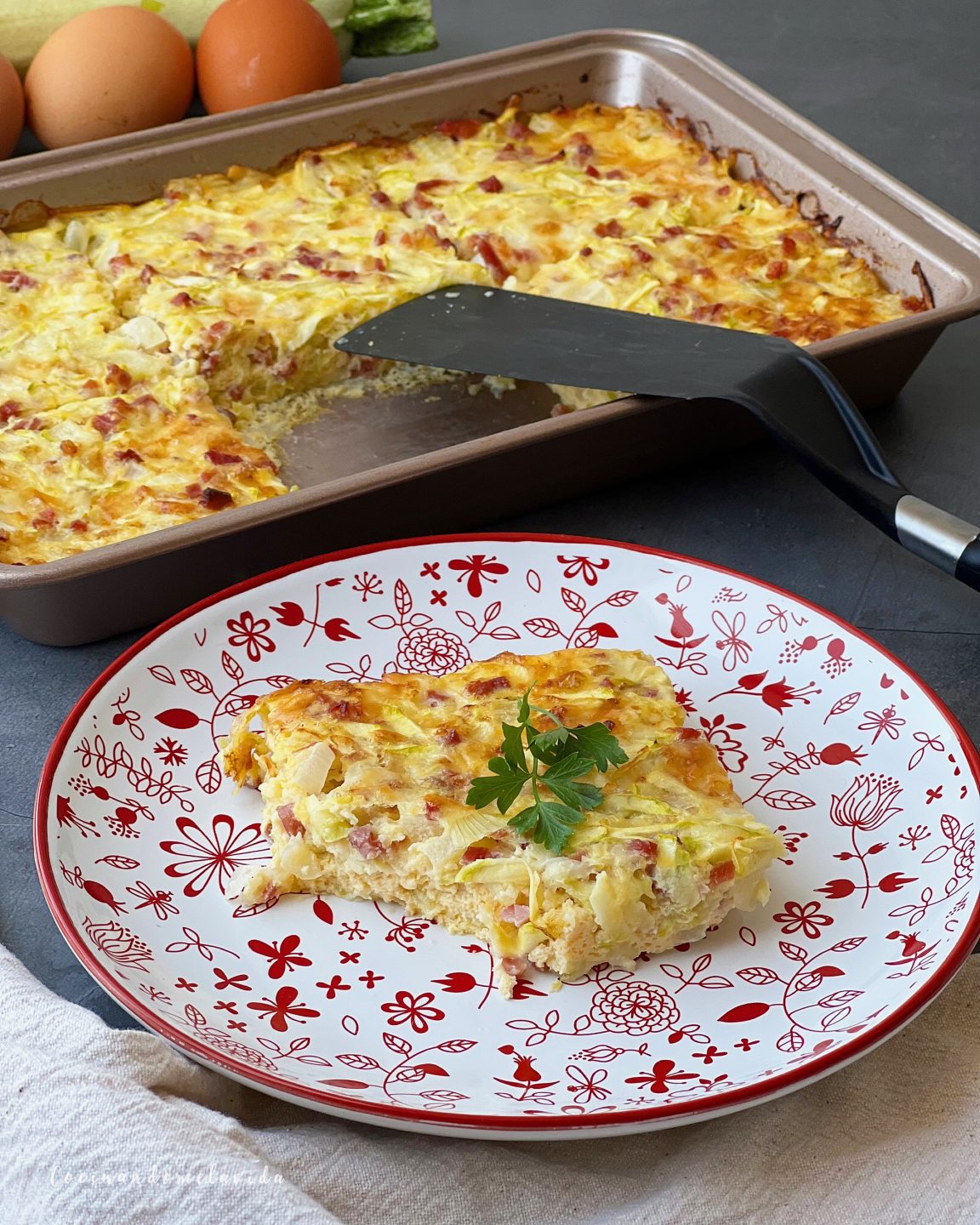 PASTEL DE CALABACÍN CON JAMÓN