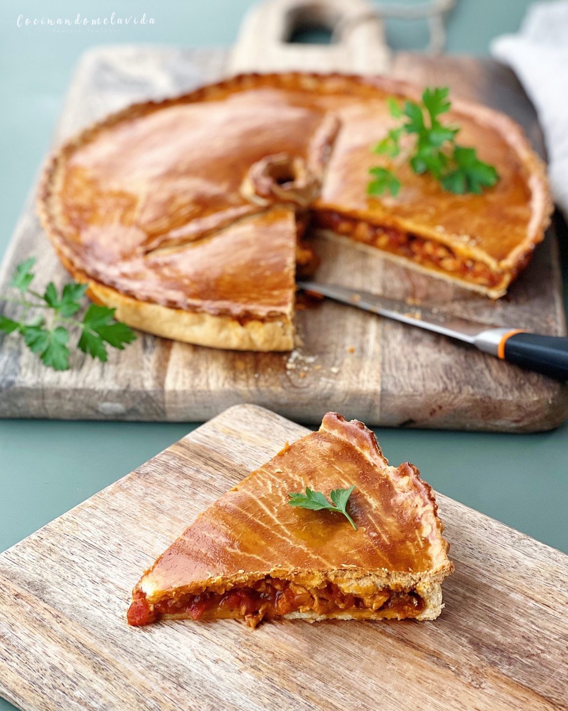 EMPANADA DE POLLO CON MASA CASERA