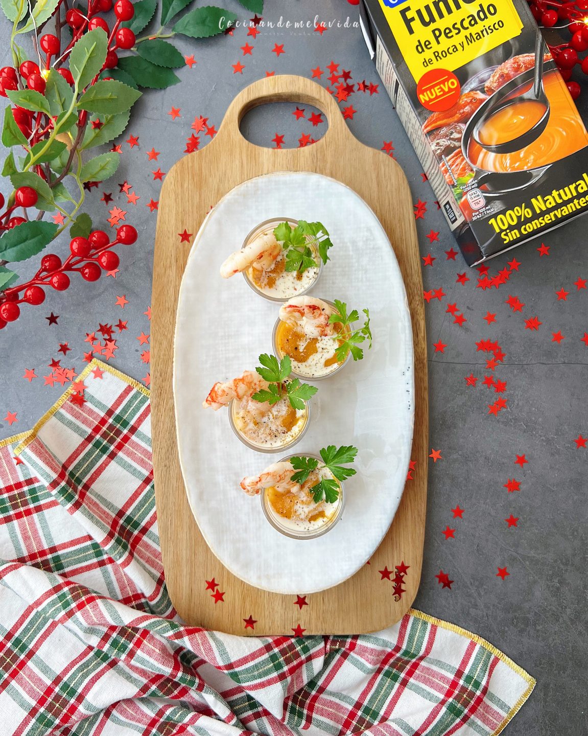 CHUPITOS DE CREMA DE MARISCOS 